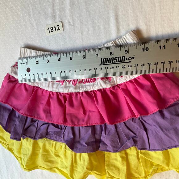 My Little Pony Girl’s Ruffle Skort size 5, Pink & Yellow, Skirt w Liner Shorts - Picture 2 of 7